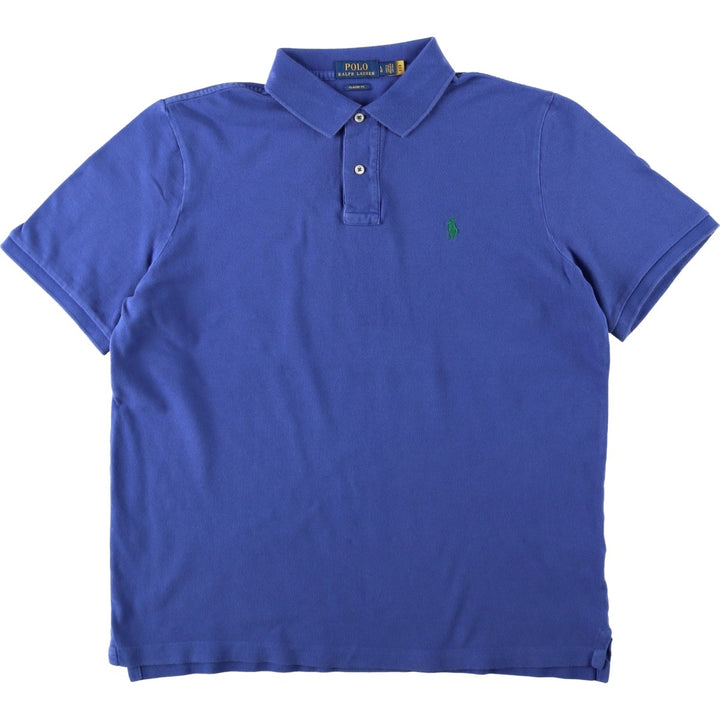 Ralph Lauren POLO RALPH LAUREN CLASSIC FIT short sleeve polo shirt for men size L cotton Purple type blue-purple Vintage Second Hand