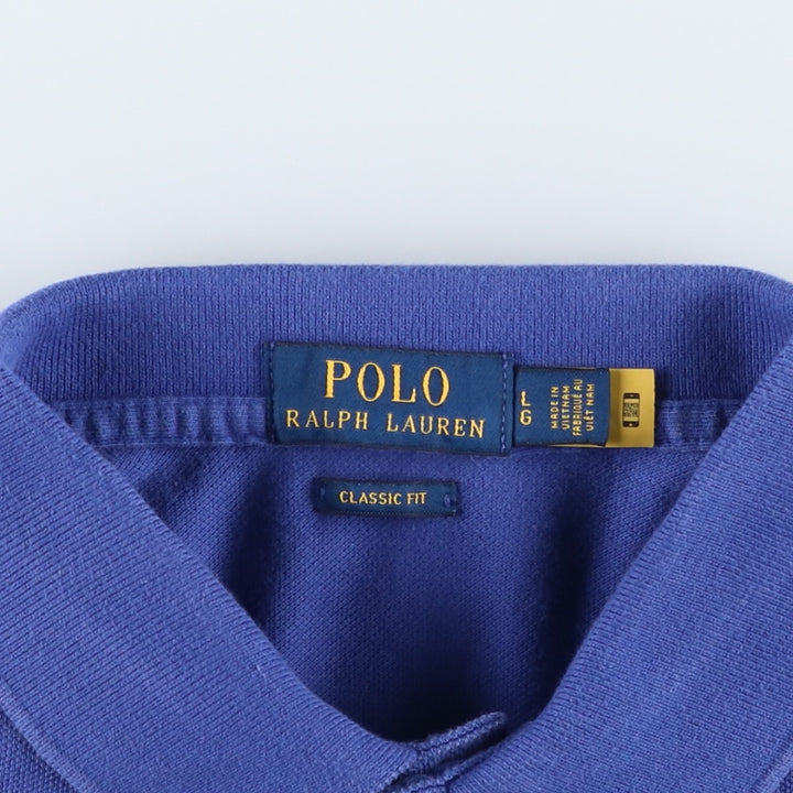 Ralph Lauren POLO RALPH LAUREN CLASSIC FIT short sleeve polo shirt for men size L cotton Purple type blue-purple Vintage Second Hand