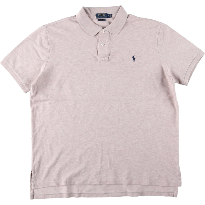 Ralph Lauren POLO RALPH LAUREN STRETCH MESH Short-Sleeve Polo Shirt, Men's Size XL (approx.) cotton Beige type Vintage Second Hand
