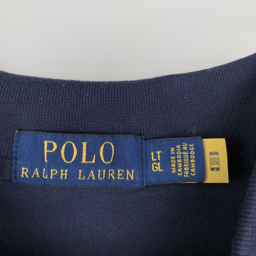 Ralph Lauren POLO RALPH LAUREN short sleeve polo shirt men's size L cotton navy blue type Vintage Second Hand