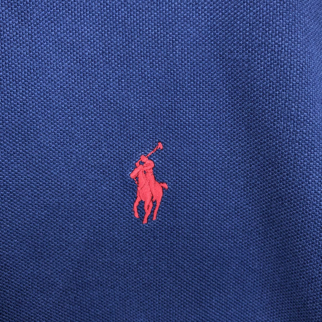 Ralph Lauren POLO RALPH LAUREN CUSTOM SLIM FIT short-sleeved polo shirt, men's size XXL cotton blue type Vintage Second Hand
