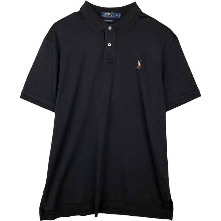 Ralph Lauren POLO RALPH LAUREN short sleeve polo shirt men's XL equivalent cotton black type Vintage Second Hand