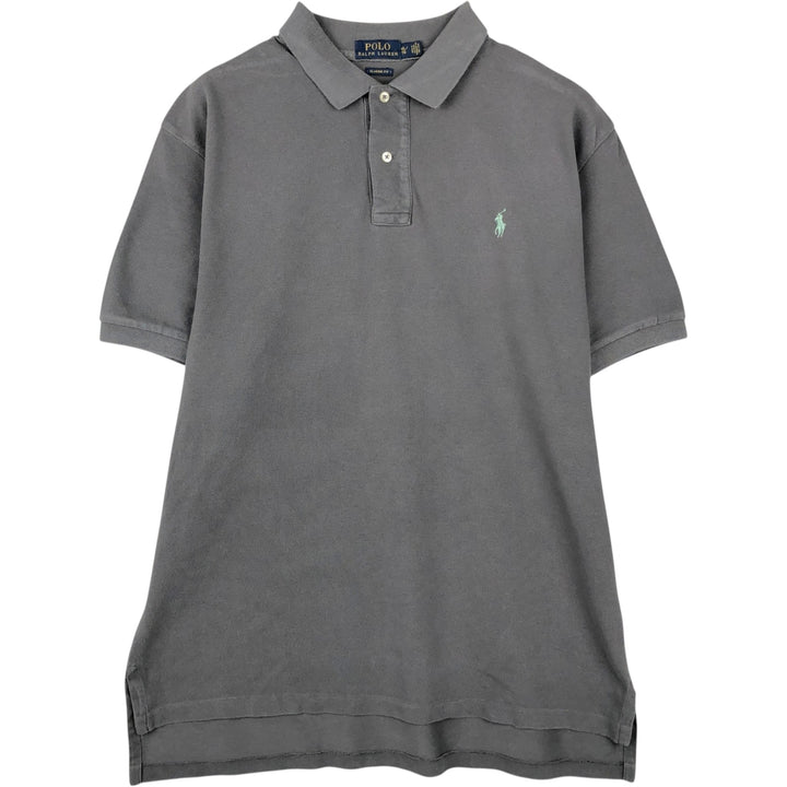 Ralph Lauren POLO RALPH LAUREN CLASSIC FIT short sleeve polo shirt men's XL equivalent cotton gray type Vintage Second Hand