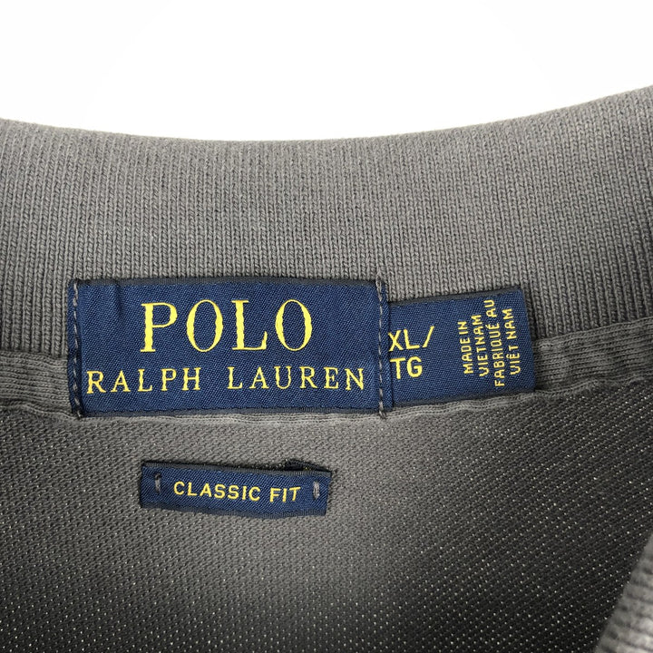 Ralph Lauren POLO RALPH LAUREN CLASSIC FIT short sleeve polo shirt men's XL equivalent cotton gray type Vintage Second Hand