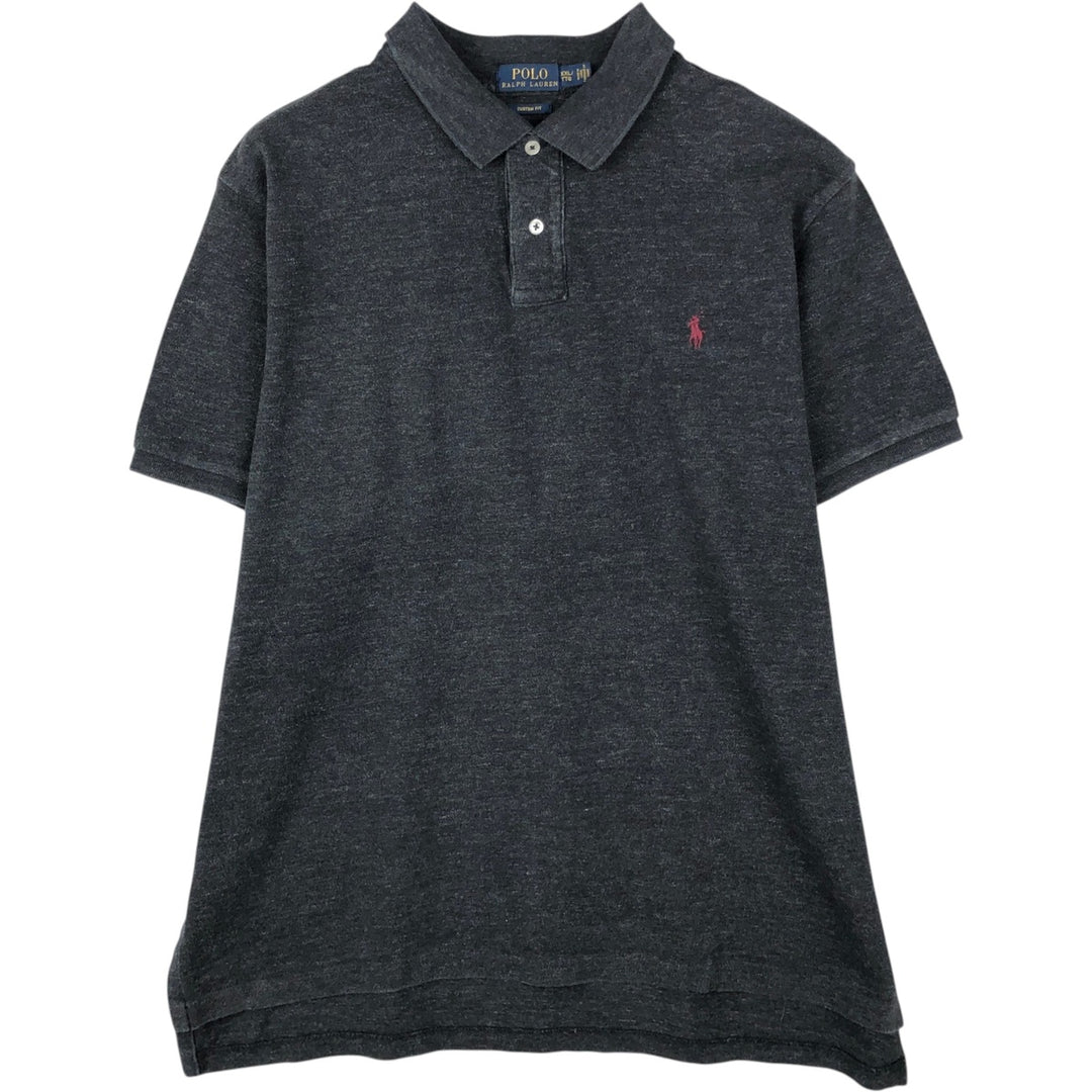 Ralph Lauren POLO RALPH LAUREN CUSTOM FIT short sleeve polo shirt men's XXL equivalent cotton black type Vintage Second Hand