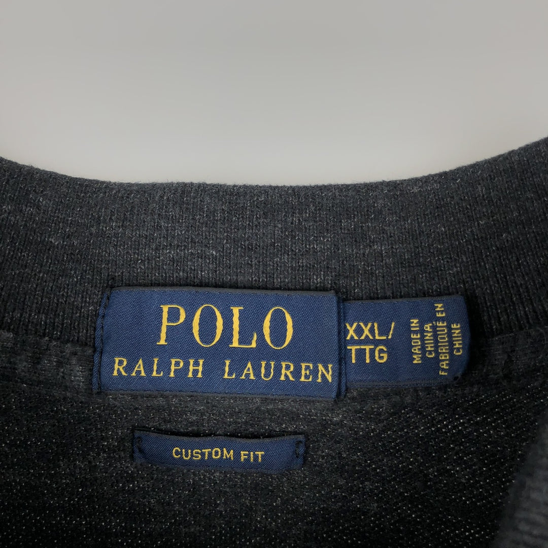 Ralph Lauren POLO RALPH LAUREN CUSTOM FIT short sleeve polo shirt men's XXL equivalent cotton black type Vintage Second Hand