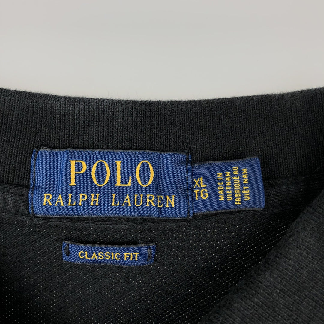 Ralph Lauren POLO RALPH LAUREN CLASSIC FIT short sleeve polo shirt men's XL equivalent cotton black type Vintage Second Hand