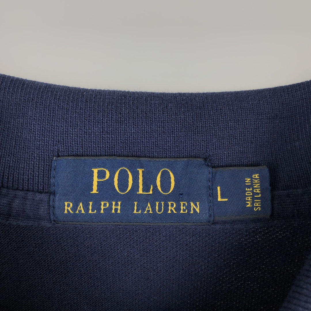 Ralph Lauren POLO RALPH LAUREN short sleeve polo shirt men's size L cotton navy blue type Vintage Second Hand
