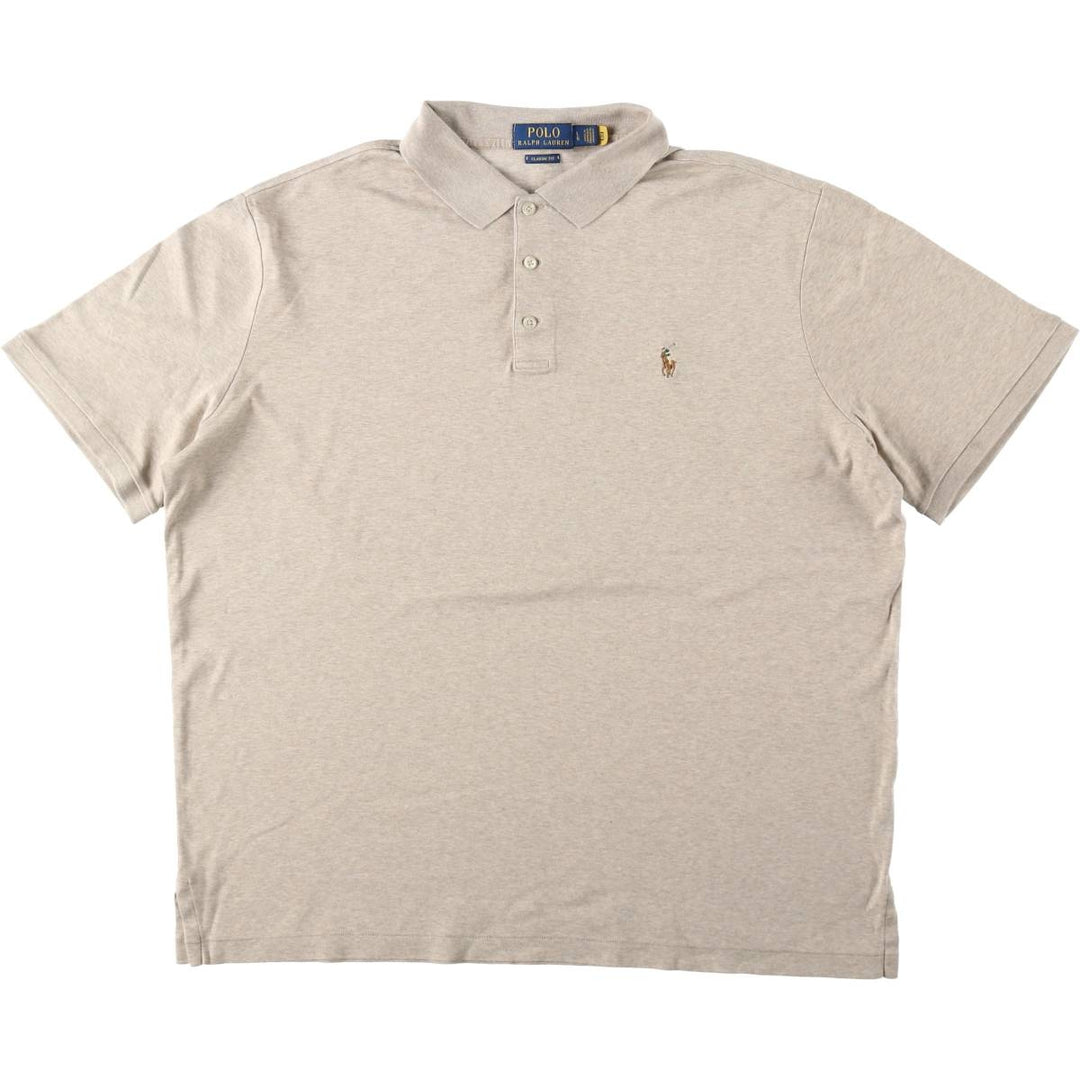 Ralph Lauren POLO RALPH LAUREN CLASSIC FIT Short-Sleeve Polo Shirt, Men's Size L (approx.) unclear Beige type Vintage Second Hand