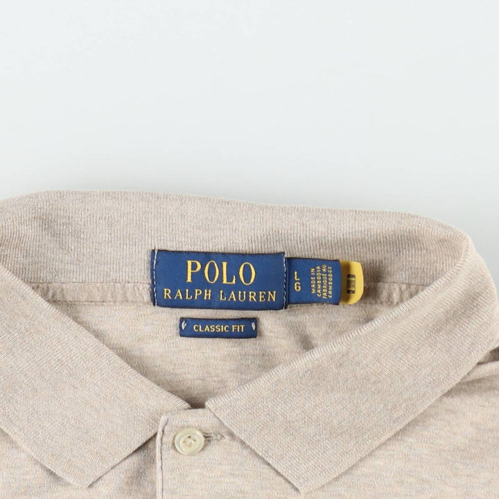 Ralph Lauren POLO RALPH LAUREN CLASSIC FIT Short-Sleeve Polo Shirt, Men's Size L (approx.) unclear Beige type Vintage Second Hand