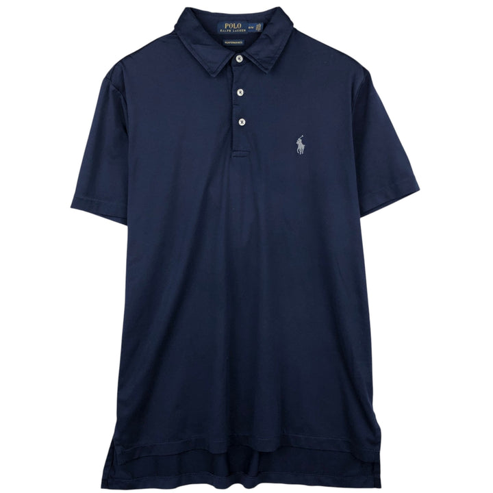 Ralph Lauren POLO RALPH LAUREN PERFORMANCE Short-Sleeve Polo Shirt, Men's Size M (approx.) cotton navy blue type Vintage Second Hand