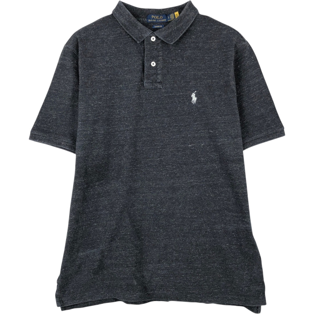 Ralph Lauren POLO RALPH LAUREN CLASSIC FIT short sleeve polo shirt for men size L cotton black type Vintage Second Hand