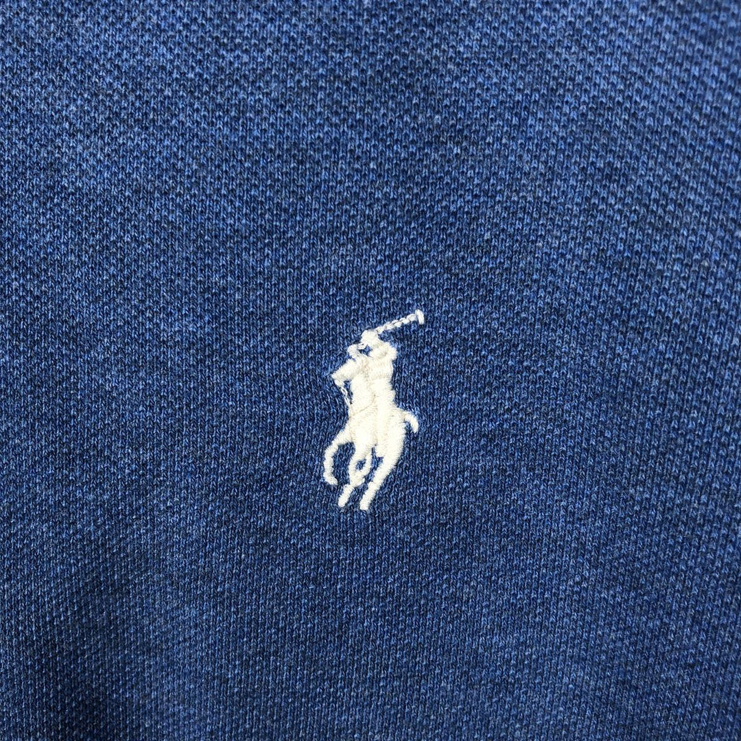 Ralph Lauren POLO RALPH LAUREN CUSTOM SLIM FIT short sleeve polo shirt, men's size L cotton blue type Vintage Second Hand