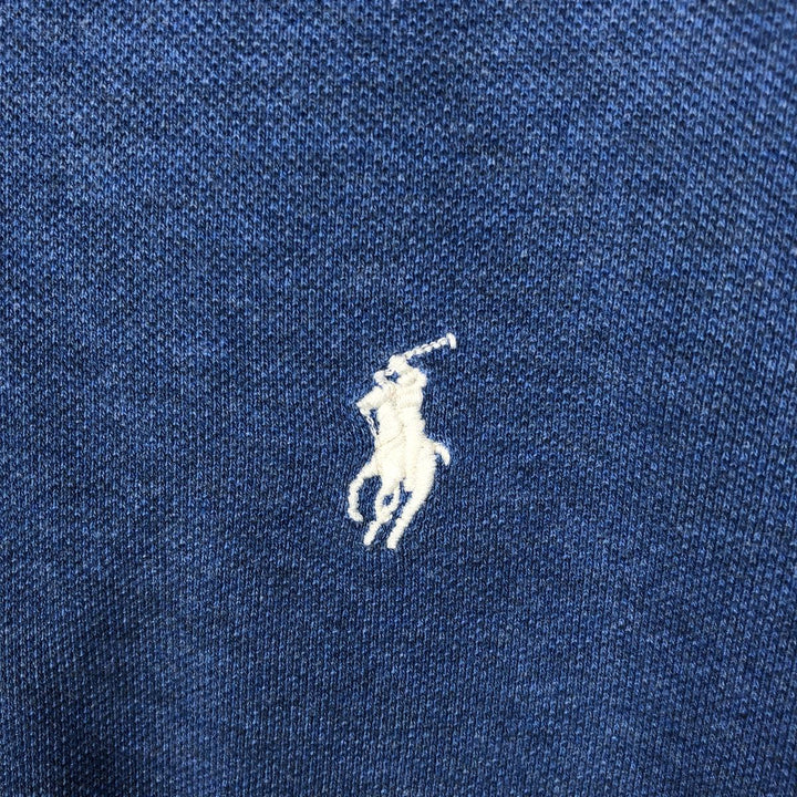 Ralph Lauren POLO RALPH LAUREN CUSTOM SLIM FIT short sleeve polo shirt, men's size L cotton blue type Vintage Second Hand