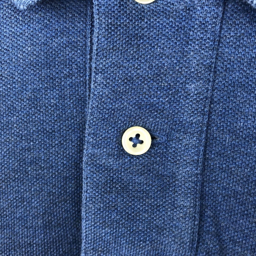 Ralph Lauren POLO RALPH LAUREN CUSTOM SLIM FIT short sleeve polo shirt, men's size L cotton blue type Vintage Second Hand