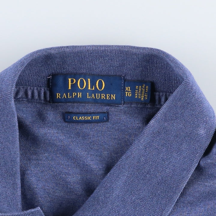 Ralph Lauren POLO RALPH LAUREN CLASSIC FIT short sleeve polo shirt men's XL equivalent cotton blue type Vintage Second Hand