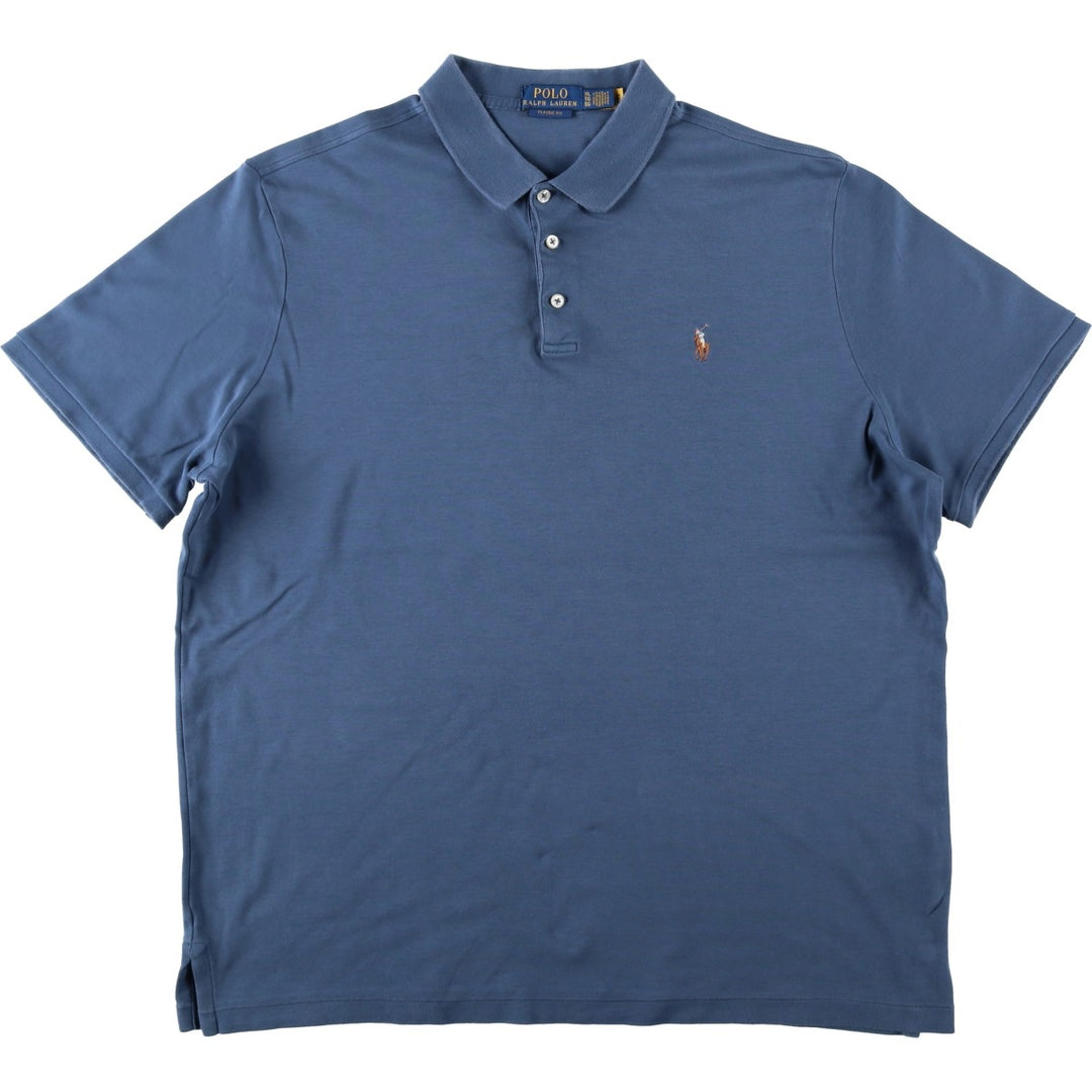 Ralph Lauren POLO RALPH LAUREN CLASSIC FIT short sleeve polo shirt men's XL equivalent cotton blue type Vintage Second Hand
