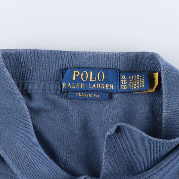 Ralph Lauren POLO RALPH LAUREN CLASSIC FIT short sleeve polo shirt men's XL equivalent cotton blue type Vintage Second Hand