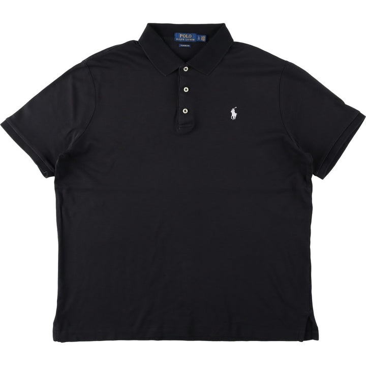 Ralph Lauren POLO RALPH LAUREN CLASSIC FIT short sleeve polo shirt for men size L unclear black type Vintage Second Hand