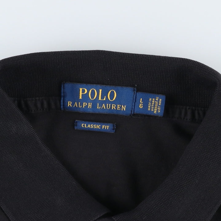 Ralph Lauren POLO RALPH LAUREN CLASSIC FIT short sleeve polo shirt for men size L unclear black type Vintage Second Hand