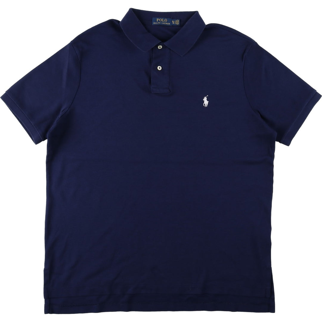 Ralph Lauren POLO RALPH LAUREN short sleeve polo shirt men's XL equivalent cotton navy blue type Vintage Second Hand