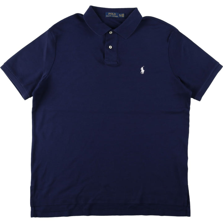 Ralph Lauren POLO RALPH LAUREN short sleeve polo shirt men's XL equivalent cotton navy blue type Vintage Second Hand