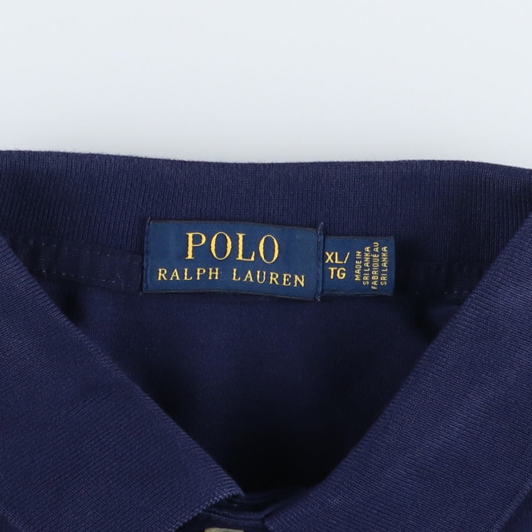 Ralph Lauren POLO RALPH LAUREN short sleeve polo shirt men's XL equivalent cotton navy blue type Vintage Second Hand