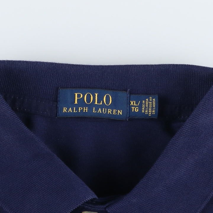 Ralph Lauren POLO RALPH LAUREN short sleeve polo shirt men's XL equivalent cotton navy blue type Vintage Second Hand