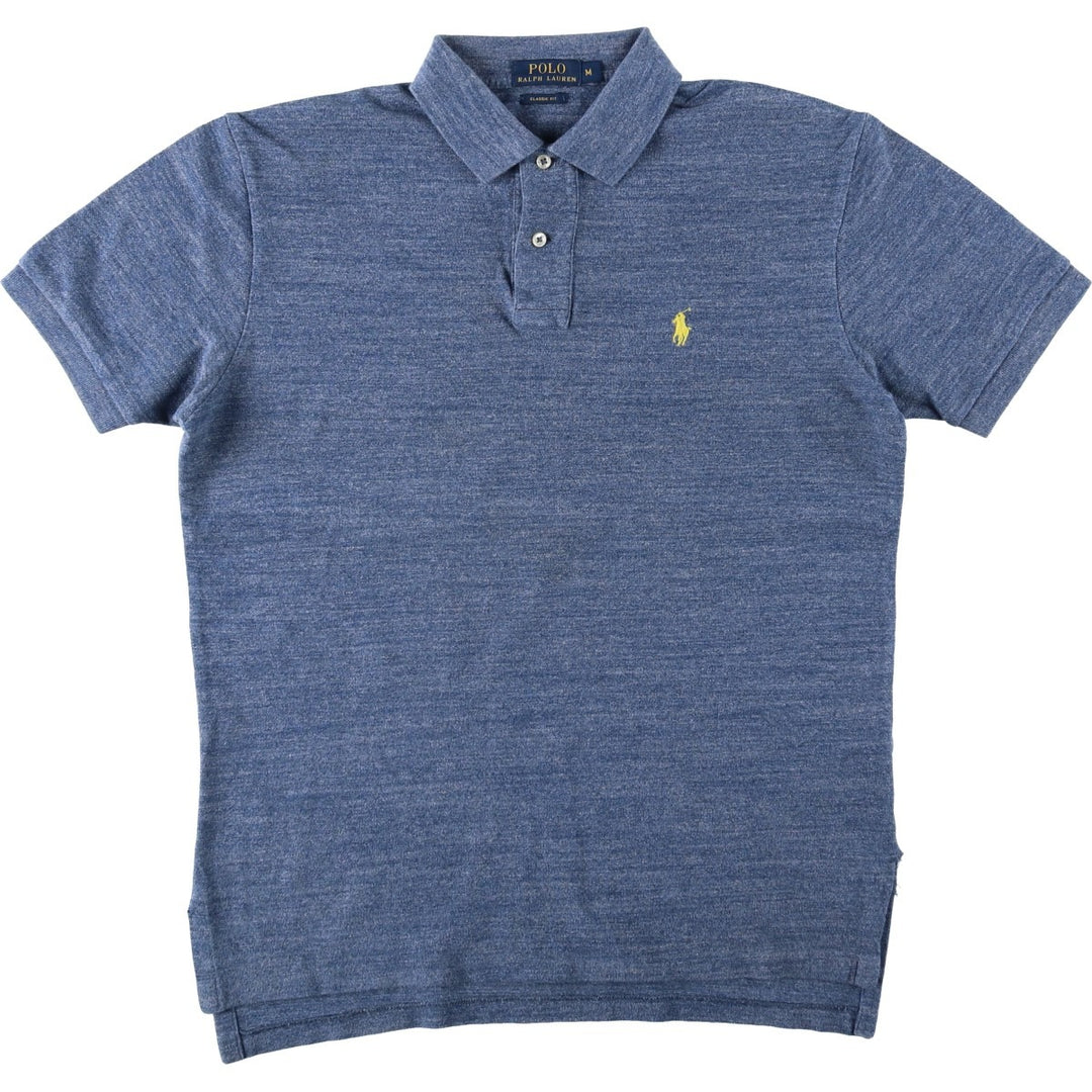 Ralph Lauren POLO RALPH LAUREN CLASSIC FIT short sleeve polo shirt, men's size M cotton Blue type light blue Vintage Second Hand