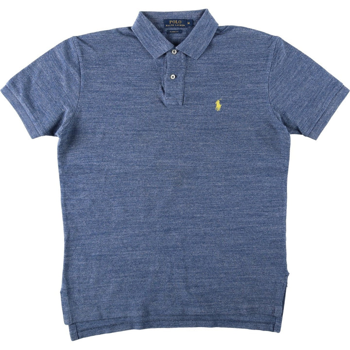 Ralph Lauren POLO RALPH LAUREN CLASSIC FIT short sleeve polo shirt, men's size M cotton Blue type light blue Vintage Second Hand