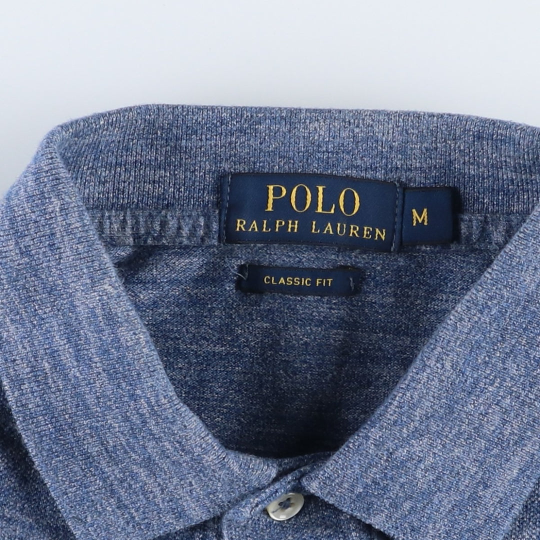 Ralph Lauren POLO RALPH LAUREN CLASSIC FIT short sleeve polo shirt, men's size M cotton Blue type light blue Vintage Second Hand