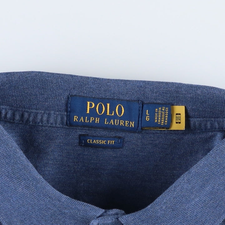 Ralph Lauren POLO RALPH LAUREN CLASSIC FIT short sleeve polo shirt for men size L cotton blue type Vintage Second Hand