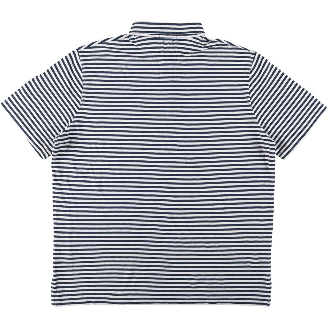 Ralph Lauren POLO RALPH LAUREN CLASSIC FIT short sleeve striped polo shirt men's size L cotton navy blue type Vintage Second Hand
