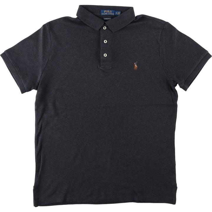 Ralph Lauren POLO RALPH LAUREN CUSTOM SLIM FIT short sleeve polo shirt men's size M cotton gray type Vintage Second Hand