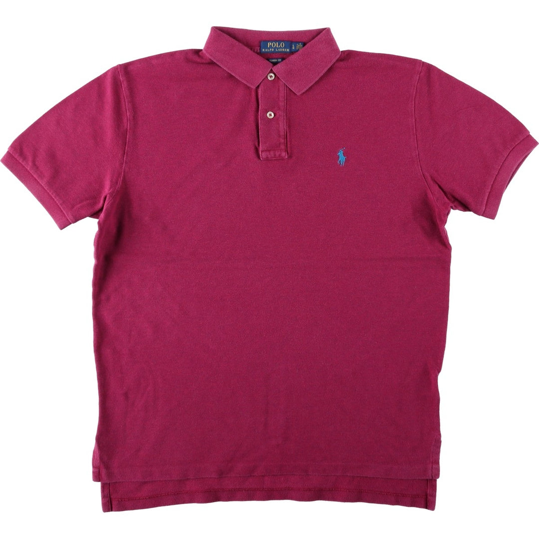 Ralph Lauren POLO RALPH LAUREN CLASSIC FIT short sleeve polo shirt for men size L cotton pink type Vintage Second Hand
