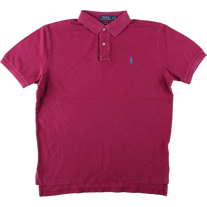 Ralph Lauren POLO RALPH LAUREN CLASSIC FIT short sleeve polo shirt for men size L cotton pink type Vintage Second Hand