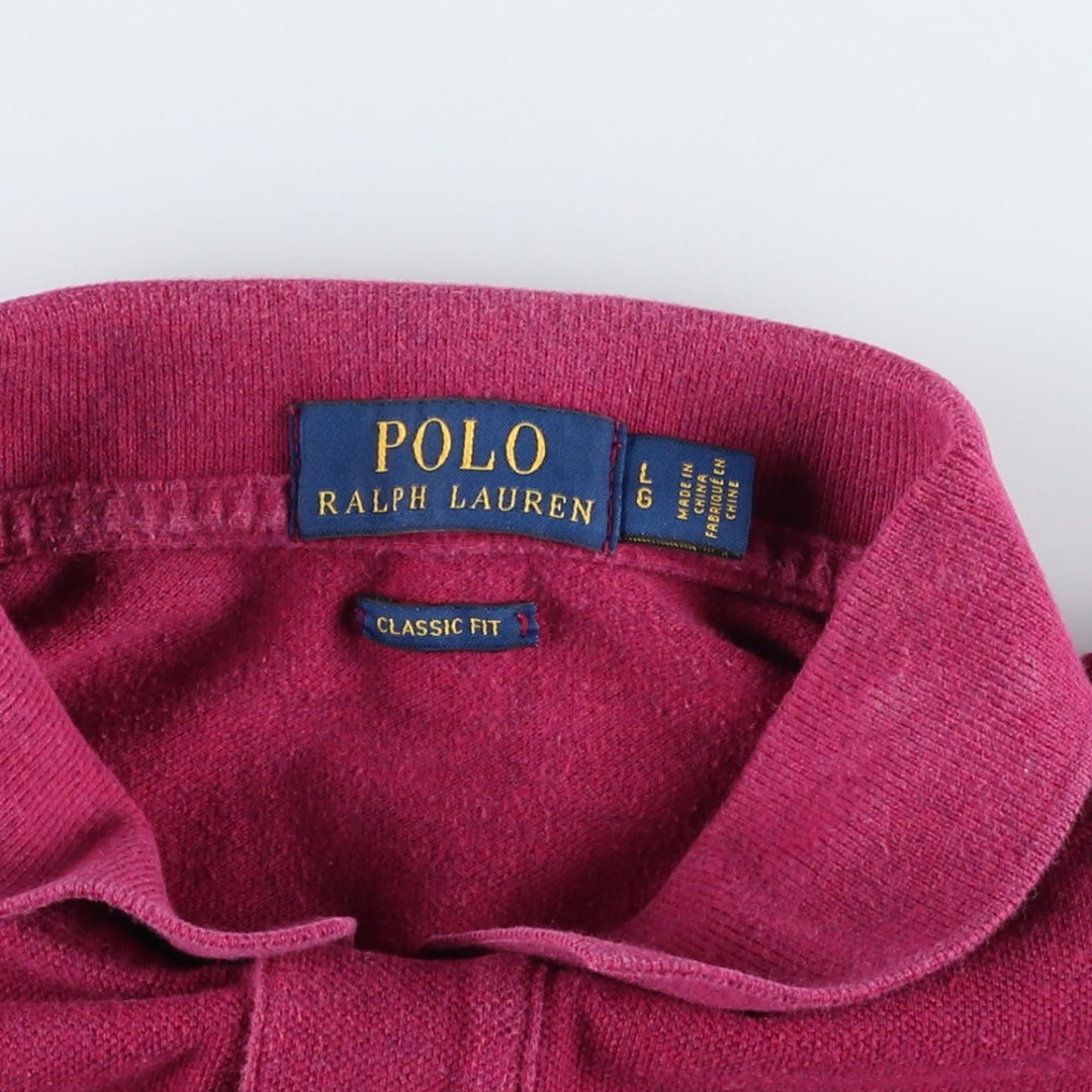 Ralph Lauren POLO RALPH LAUREN CLASSIC FIT short sleeve polo shirt for men size L cotton pink type Vintage Second Hand