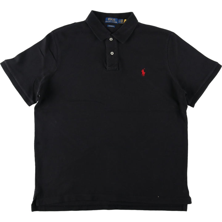 Ralph Lauren POLO RALPH LAUREN CLASSIC FIT short sleeve polo shirt for men size L cotton black type Vintage Second Hand