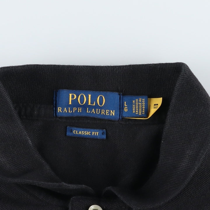 Ralph Lauren POLO RALPH LAUREN CLASSIC FIT short sleeve polo shirt for men size L cotton black type Vintage Second Hand