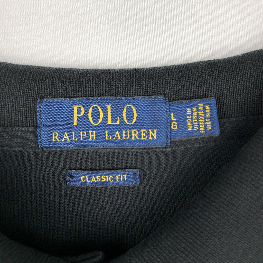Ralph Lauren POLO RALPH LAUREN CLASSIC FIT short sleeve polo shirt for men size L unclear black type Vintage Second Hand