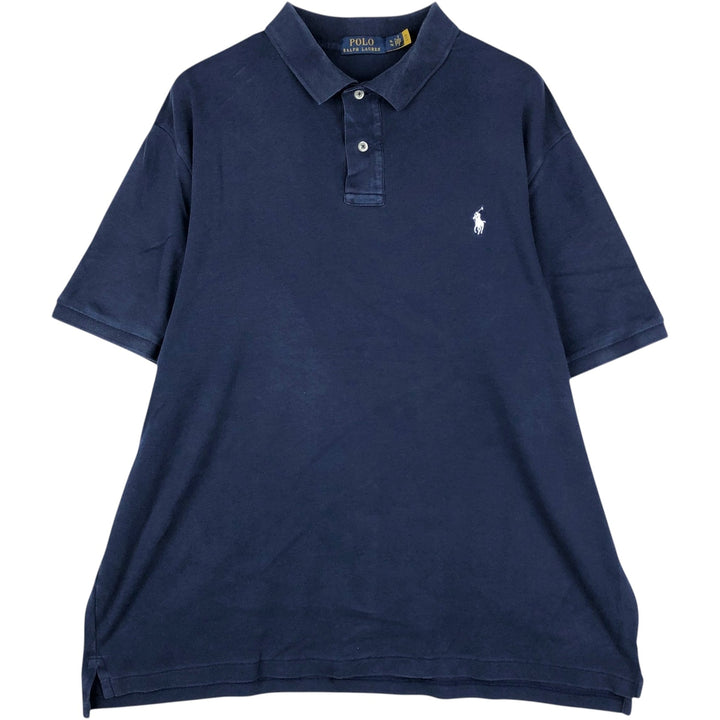 Ralph Lauren POLO RALPH LAUREN short sleeve polo shirt men's XL equivalent cotton navy blue type Vintage Second Hand
