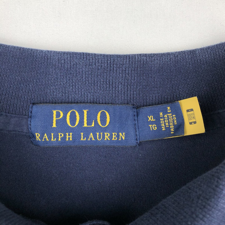Ralph Lauren POLO RALPH LAUREN short sleeve polo shirt men's XL equivalent cotton navy blue type Vintage Second Hand
