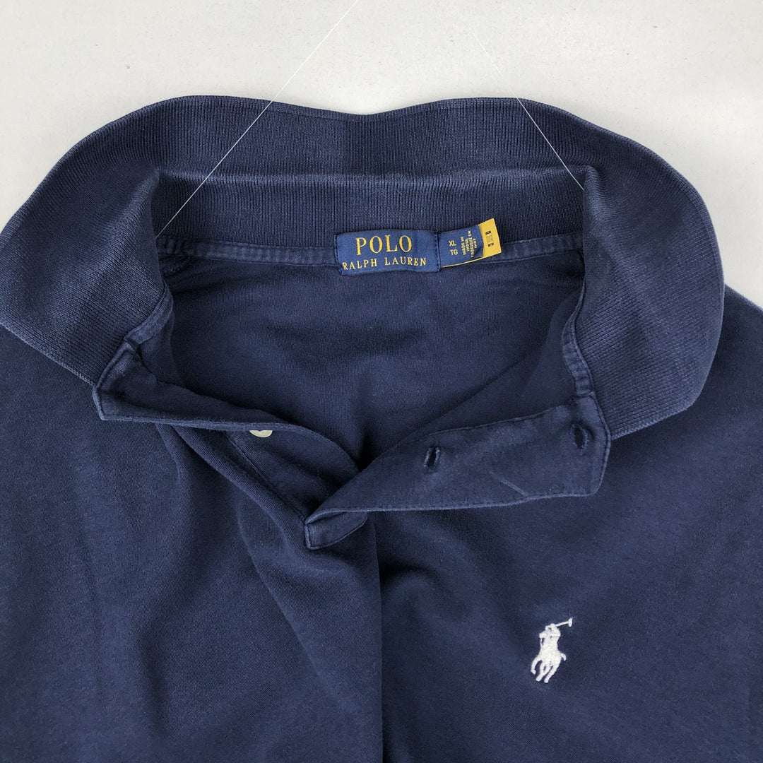 Ralph Lauren POLO RALPH LAUREN short sleeve polo shirt men's XL equivalent cotton navy blue type Vintage Second Hand