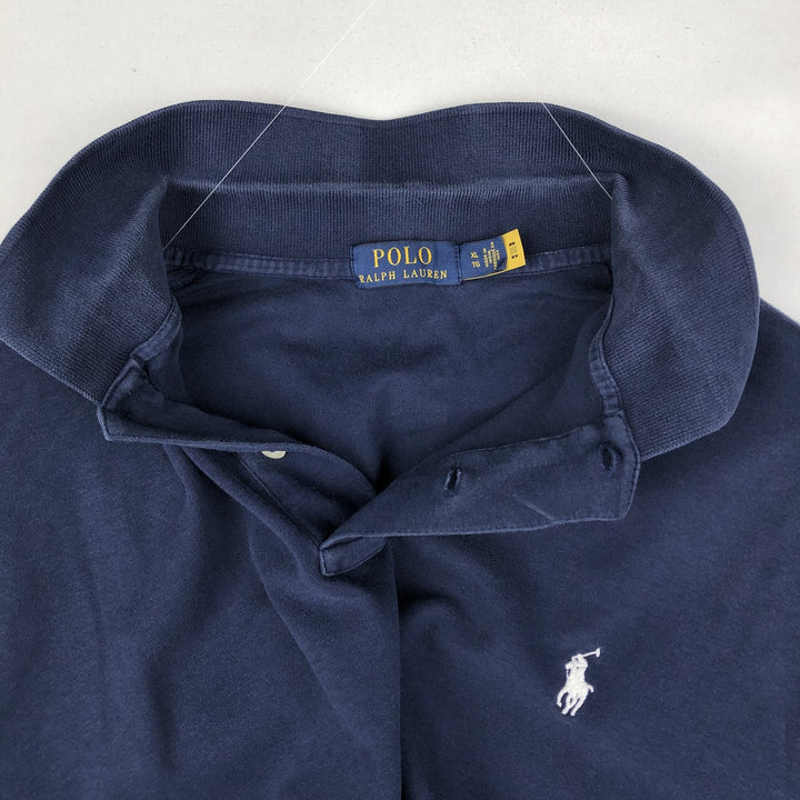 Ralph Lauren POLO RALPH LAUREN short sleeve polo shirt men's XL equivalent cotton navy blue type Vintage Second Hand