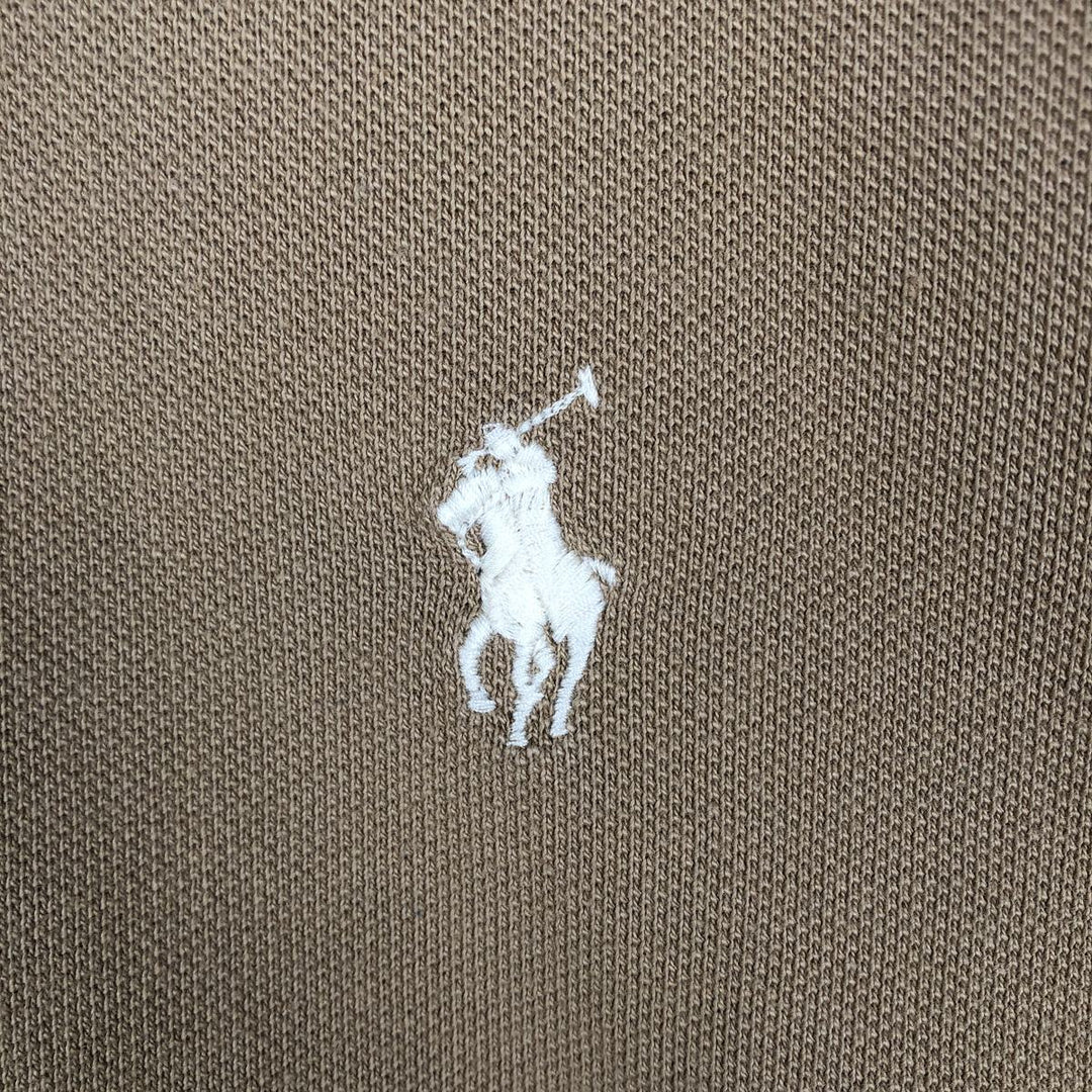 Ralph Lauren POLO RALPH LAUREN CLASSIC FIT short sleeve polo shirt, men's size M cotton beige type brown Vintage Second Hand