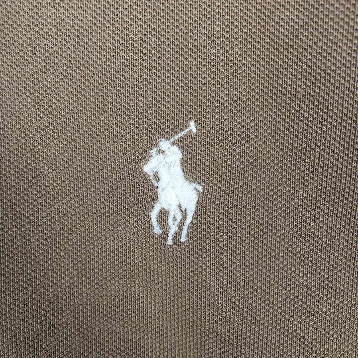 Ralph Lauren POLO RALPH LAUREN CLASSIC FIT short sleeve polo shirt, men's size M cotton beige type brown Vintage Second Hand