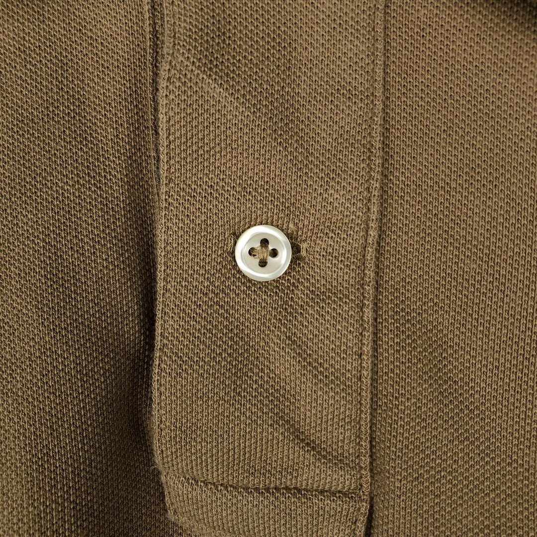 Ralph Lauren POLO RALPH LAUREN CLASSIC FIT short sleeve polo shirt, men's size M cotton beige type brown Vintage Second Hand