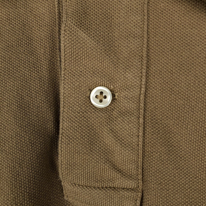 Ralph Lauren POLO RALPH LAUREN CLASSIC FIT short sleeve polo shirt, men's size M cotton beige type brown Vintage Second Hand