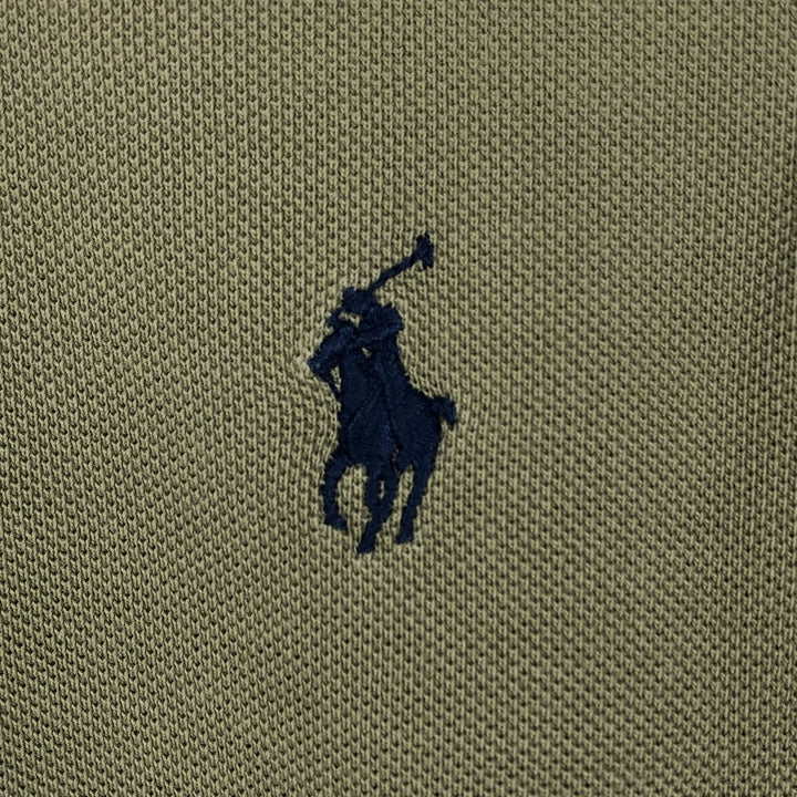 Ralph Lauren POLO RALPH LAUREN CLASSIC FIT short sleeve polo shirt for men size L cotton Khaki type sage green Vintage Second Hand