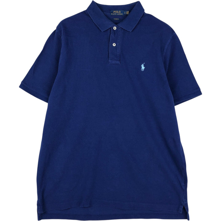 Ralph Lauren POLO RALPH LAUREN CLASSIC FIT short sleeve polo shirt for men size L unclear Navy blue Vintage Second Hand